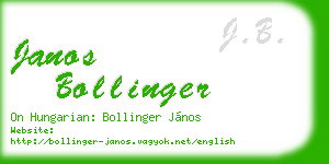 janos bollinger business card